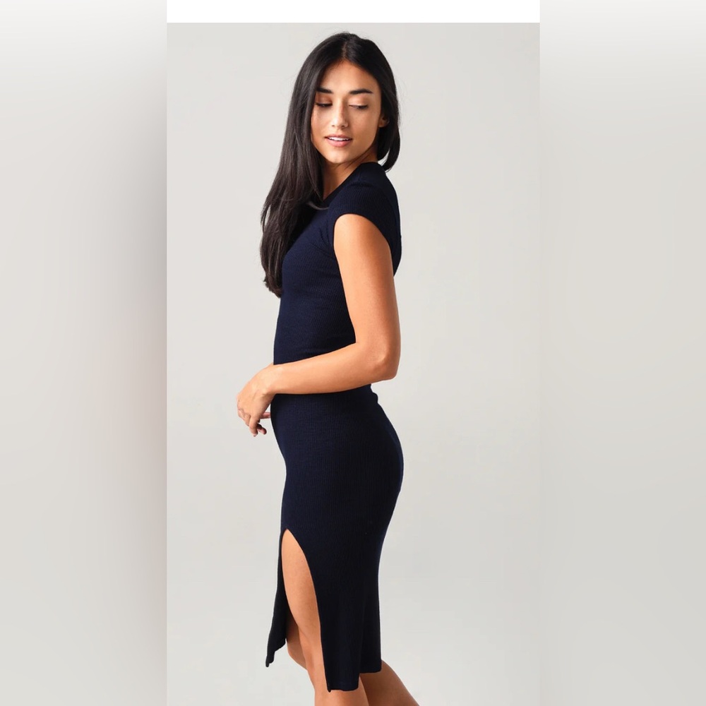 Monrow Black Cap Sleeve Dress, XS - Picture 2 of 9